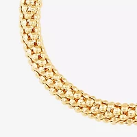Womens 14K Gold 7.25 Inch Hollow Popcorn Chain Bracelet