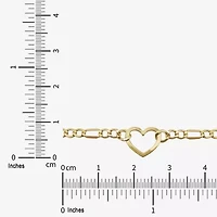 Womens 14K Gold Heart Charm Bracelet