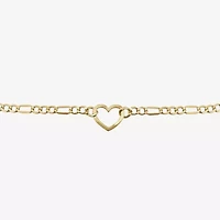 Womens 14K Gold Heart Charm Bracelet