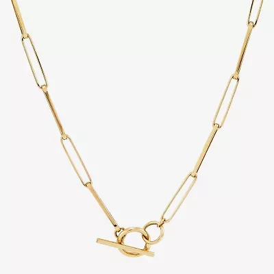 Unisex Adult 14K Gold 18 Inch Paperclip Chain Necklace