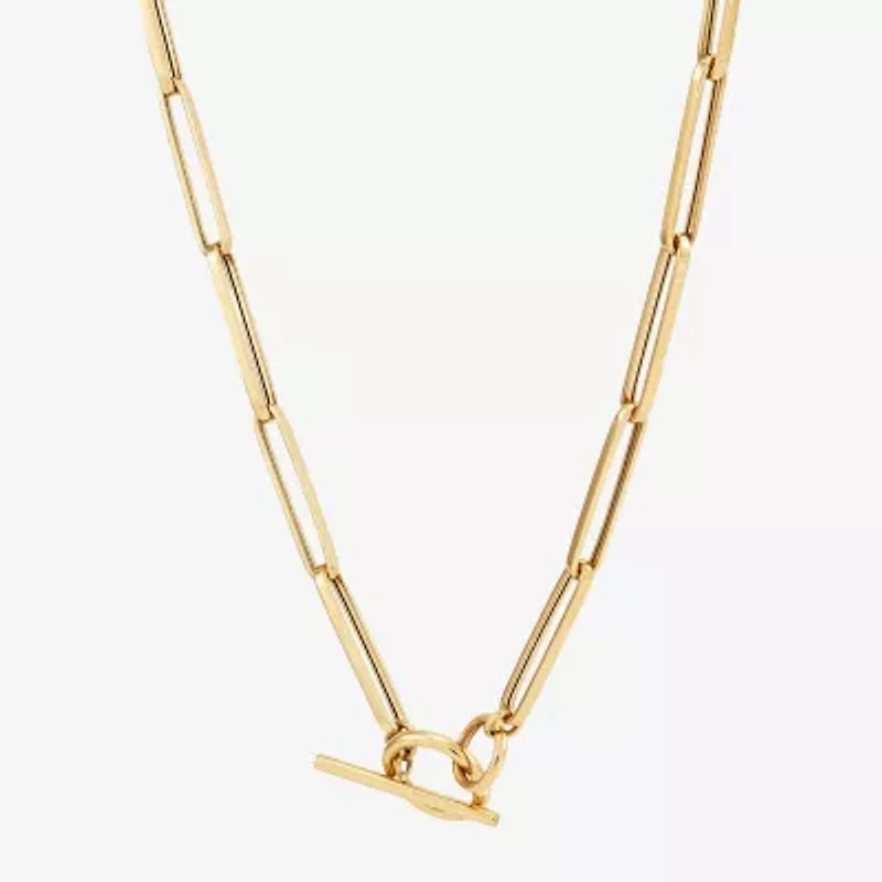 Unisex Adult 14K Gold 18 Inch Paperclip Chain Necklace
