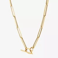 Unisex Adult 14K Gold 18 Inch Paperclip Chain Necklace
