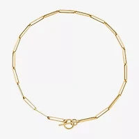 Unisex Adult 14K Gold 18 Inch Paperclip Chain Necklace