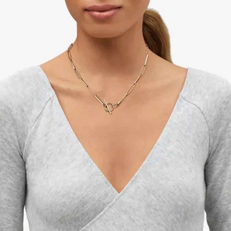 Unisex Adult 14K Gold 18 Inch Paperclip Chain Necklace