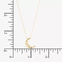 Womens 10K Gold Moon 20 Inch Pendant Necklace