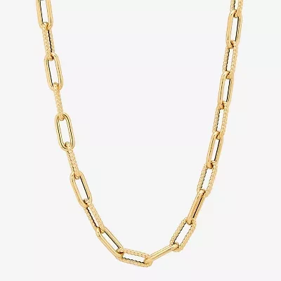 Unisex Adult 14K Gold 18 Inch Paperclip Chain Necklace