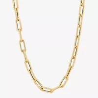Unisex Adult 14K Gold 18 Inch Paperclip Chain Necklace