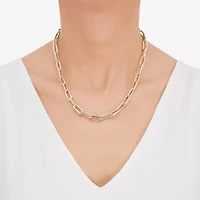 Unisex Adult 14K Gold 18 Inch Paperclip Chain Necklace