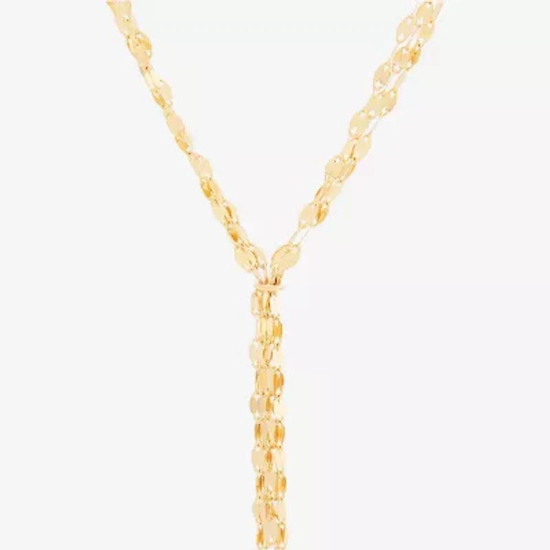 Womens 14K Gold 18 Inch Y Necklace