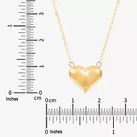 Womens 14K Gold Heart 17 Inch Pendant Necklace