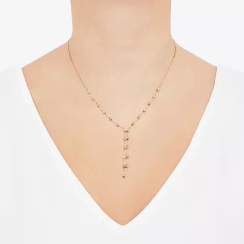 Womens 14K Gold 17 Inch Y Necklace