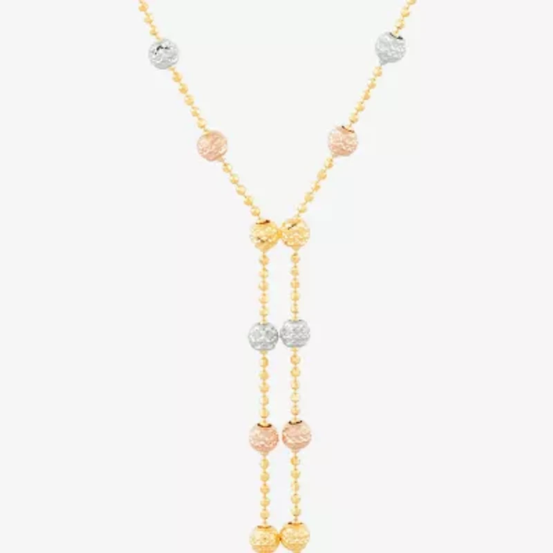 Womens 14K Gold 17 Inch Y Necklace