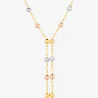 Womens 14K Gold 17 Inch Y Necklace