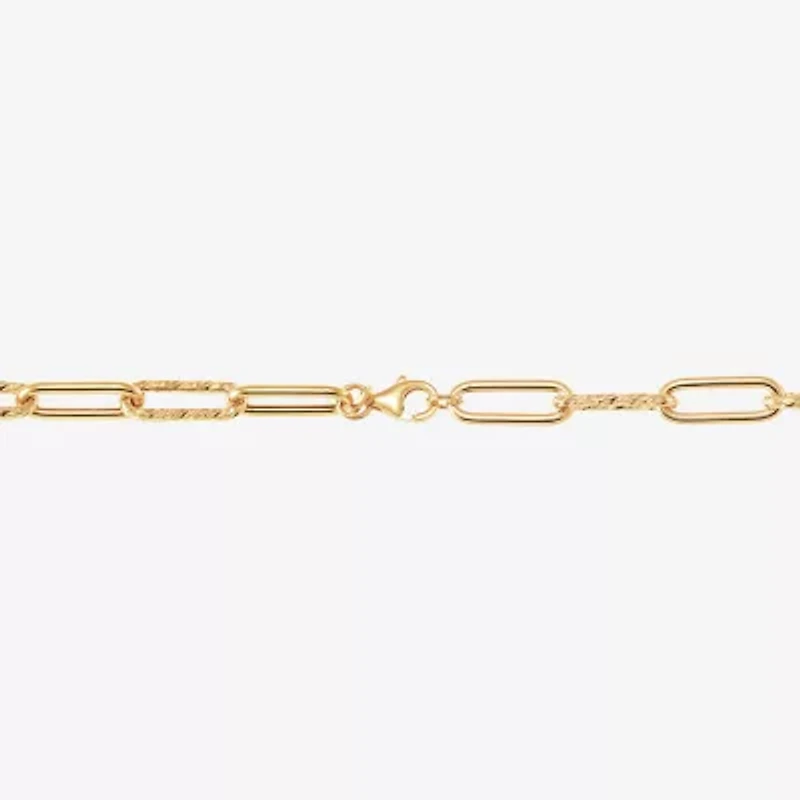 Womens 14K Gold 17 Inch Paperclip Chain Necklace