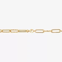 Womens 14K Gold 17 Inch Paperclip Chain Necklace