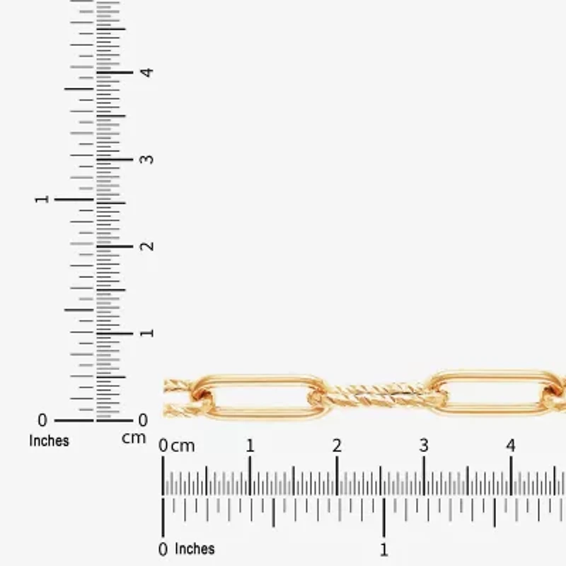 Womens 14K Gold 17 Inch Paperclip Chain Necklace