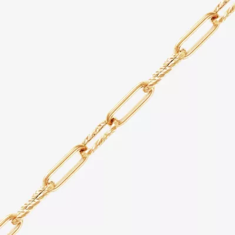 Womens 14K Gold 17 Inch Paperclip Chain Necklace