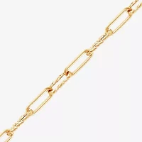 Womens 14K Gold 17 Inch Paperclip Chain Necklace