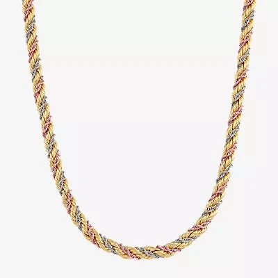 Womens 14K Gold Inch Rope Chain Necklace