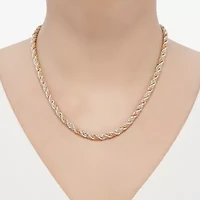 Womens 14K Gold Inch Rope Chain Necklace