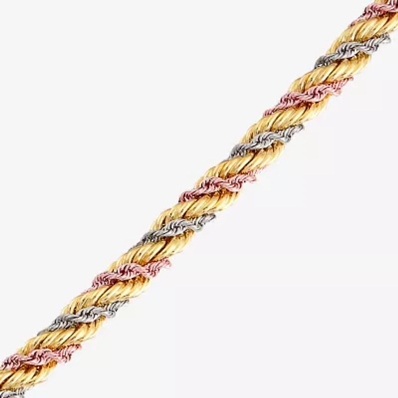 Womens 14K Gold Inch Rope Chain Necklace