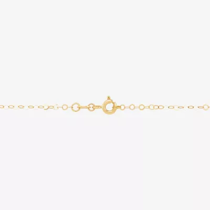 Cross Womens White Cubic Zirconia 10K Gold Cross 18 Inch Pendant Necklace