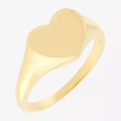 Womens 14K Gold Heart Signet Ring