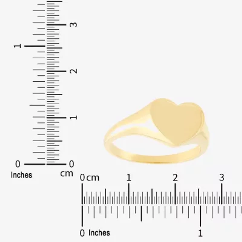 Womens 14K Gold Heart Signet Ring