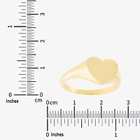 Womens 14K Gold Heart Signet Ring