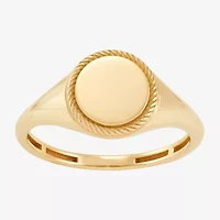Womens 10K Gold Round Signet Ring