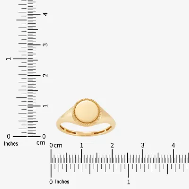 Womens 10K Gold Round Signet Ring