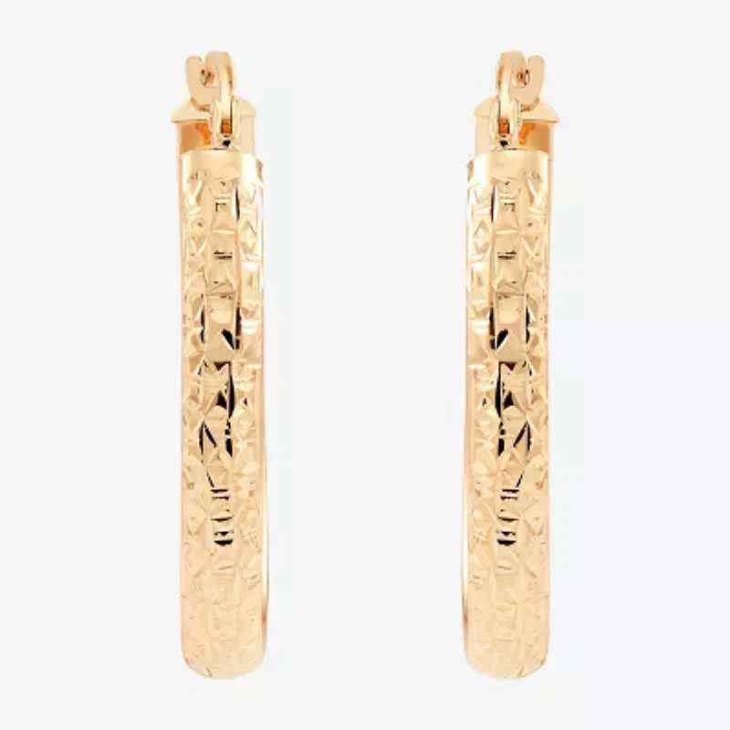 Womens 10K Gold 30mm Hoop Earrings