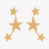 Womens 14K Gold Star Ear Climbers