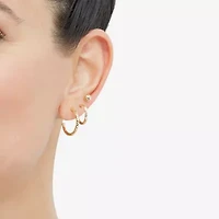 Womens 10K Gold 3 Pair Earring Set