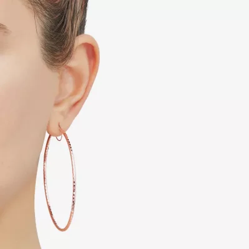 Womens 10K Gold 64mm Hoop Earrings