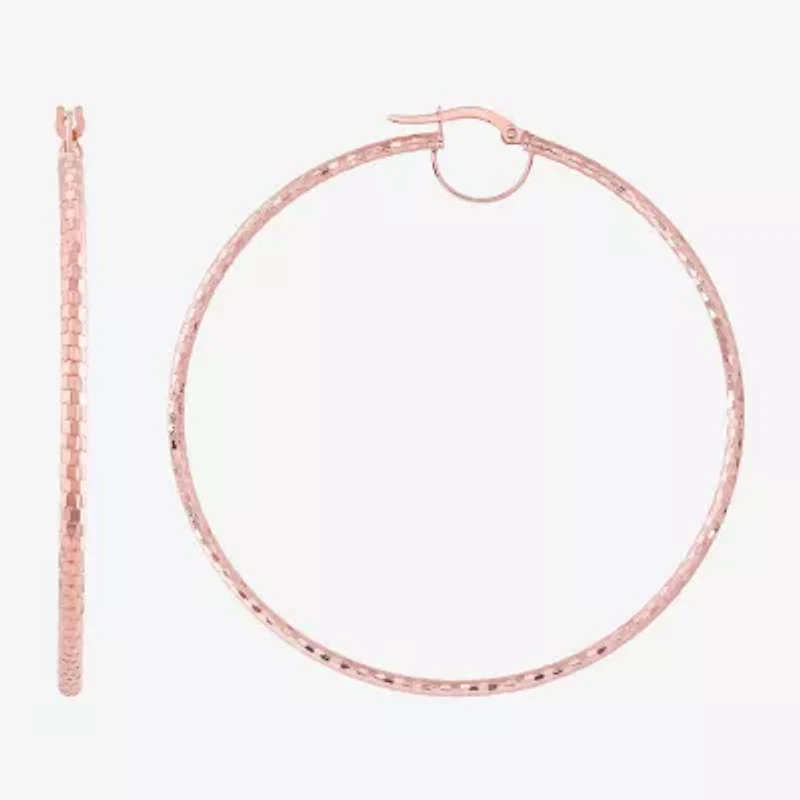 Womens 10K Gold 64mm Hoop Earrings