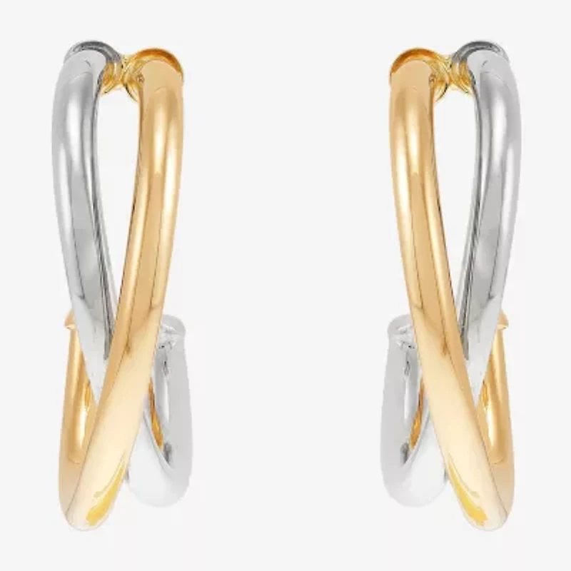 Womens 14K Gold 14.7mm Hoop Earrings