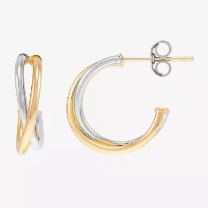 Womens 14K Gold 14.7mm Hoop Earrings