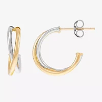 Womens 14K Gold 14.7mm Hoop Earrings