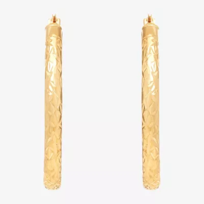 Womens 14K Gold 28mm Hoop Earrings