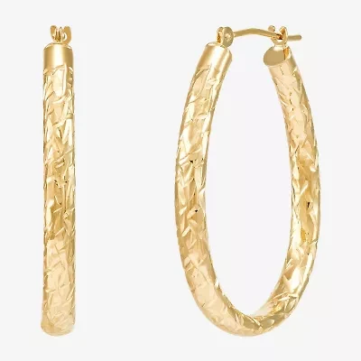 Womens 14K Gold 28mm Hoop Earrings