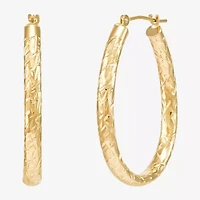 Womens 14K Gold 28mm Hoop Earrings