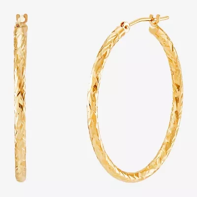 Womens 10K Gold 30mm Hoop Earrings
