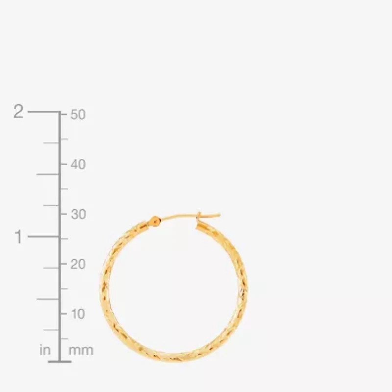 Womens 10K Gold 30mm Hoop Earrings