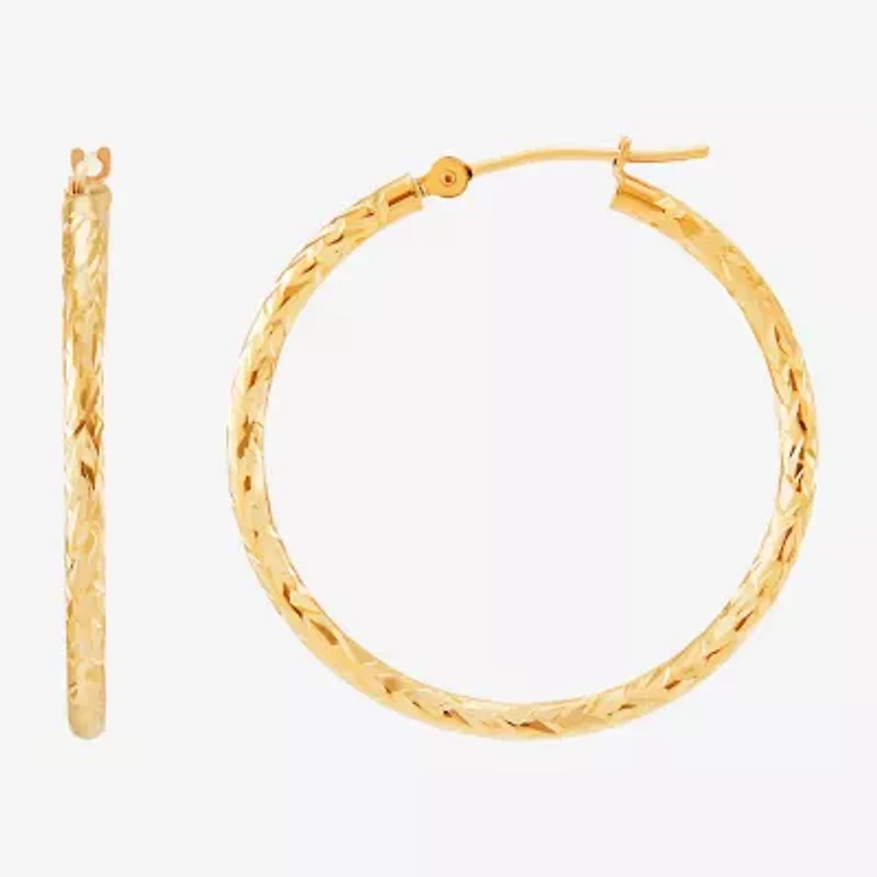 Womens 10K Gold 30mm Hoop Earrings
