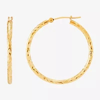 Womens 10K Gold 30mm Hoop Earrings