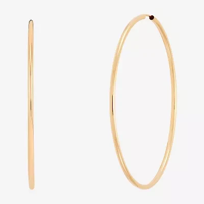 Womens 14K Gold 50mm Hoop Earrings