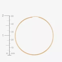 Womens 14K Gold 50mm Hoop Earrings