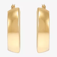 Womens 14K Gold 15mm Hoop Earrings