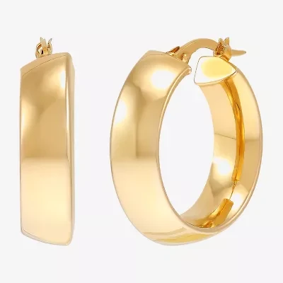 Womens 14K Gold 15mm Hoop Earrings